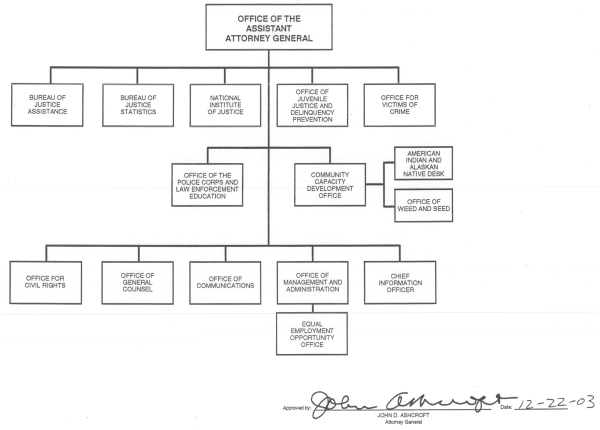Office of Justice Programs organization chart