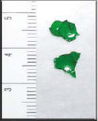 Photo of 5-MeO-AMT coated on pieces of green glass used as a concealment method.