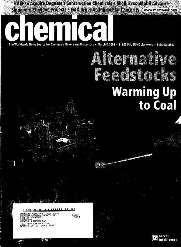 Front cover of Chemical magazine, March 8, 2006 issue
