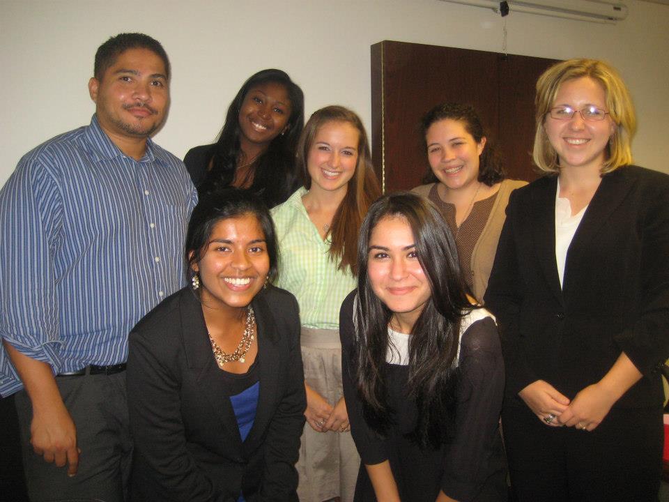 Photo: Interns in the OSC Office, Fall 2012 with Richard Crespo, Intern Coordinator