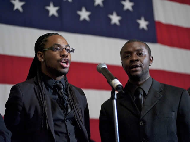 Two Gentlemen Sing at the OVC Candlelight Ceremony Program