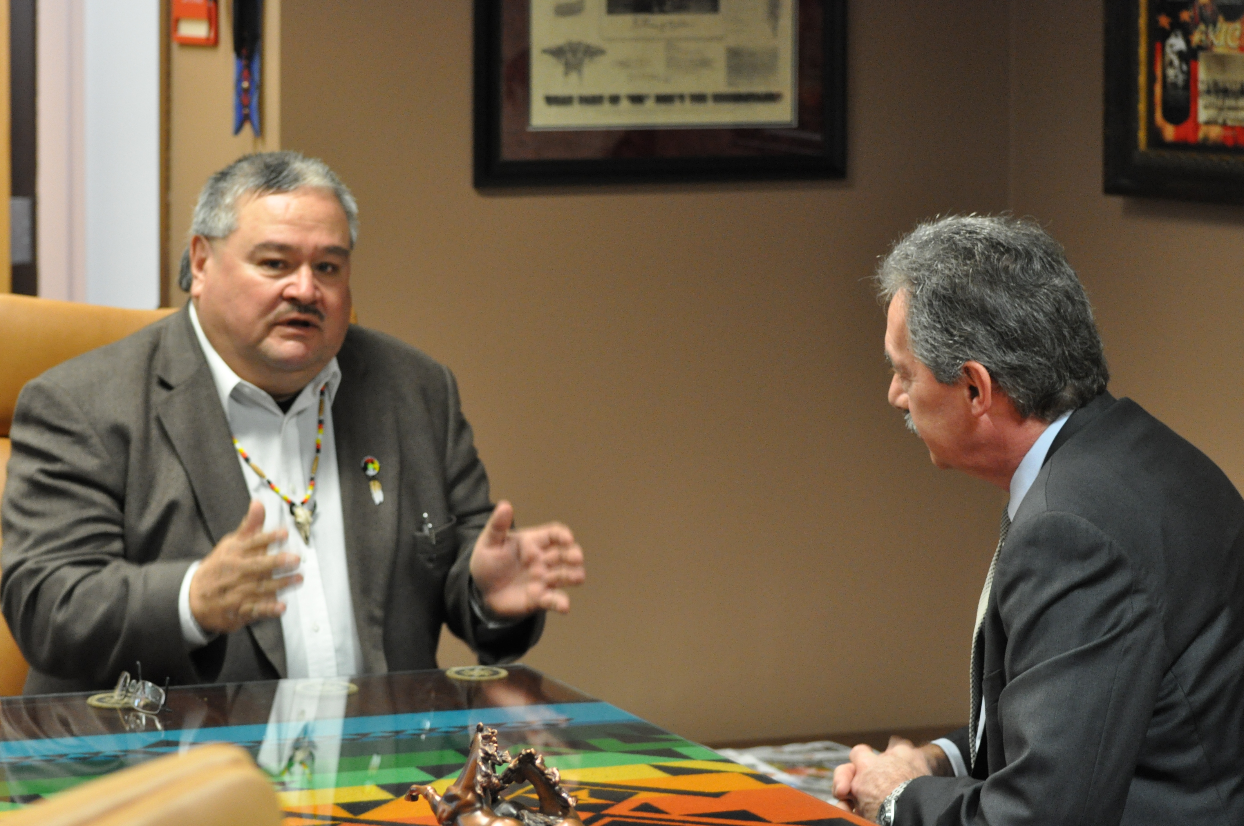 Deputy Attorney General Cole and Standing Rock Sioux Tribe Vice-Chairman Mike Faith.