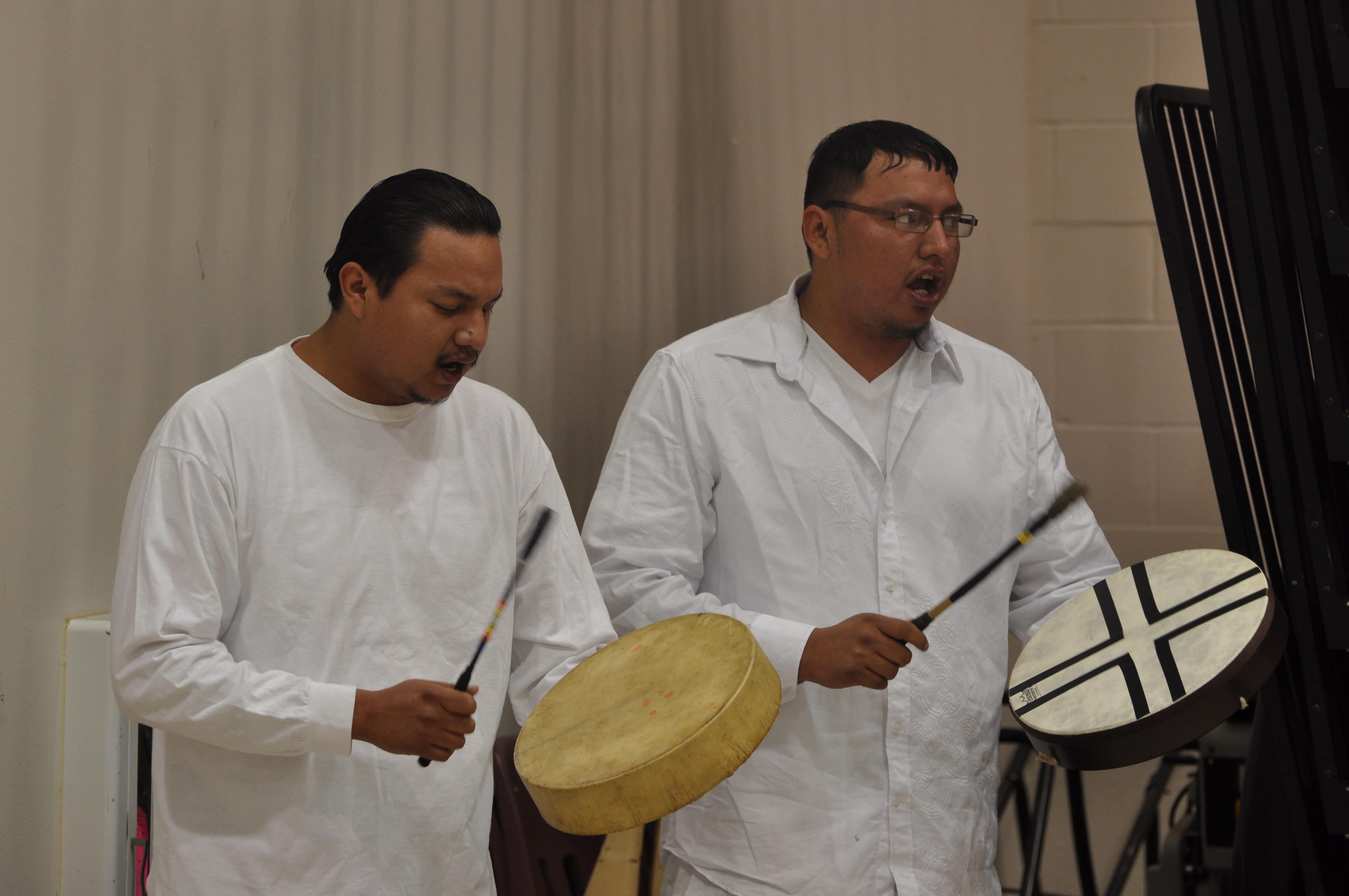 Drummers perform at the opening of the 2nd Annual U.S. Attorney's Tribal Consultation Conference on Thursday, April 26, 2012.
