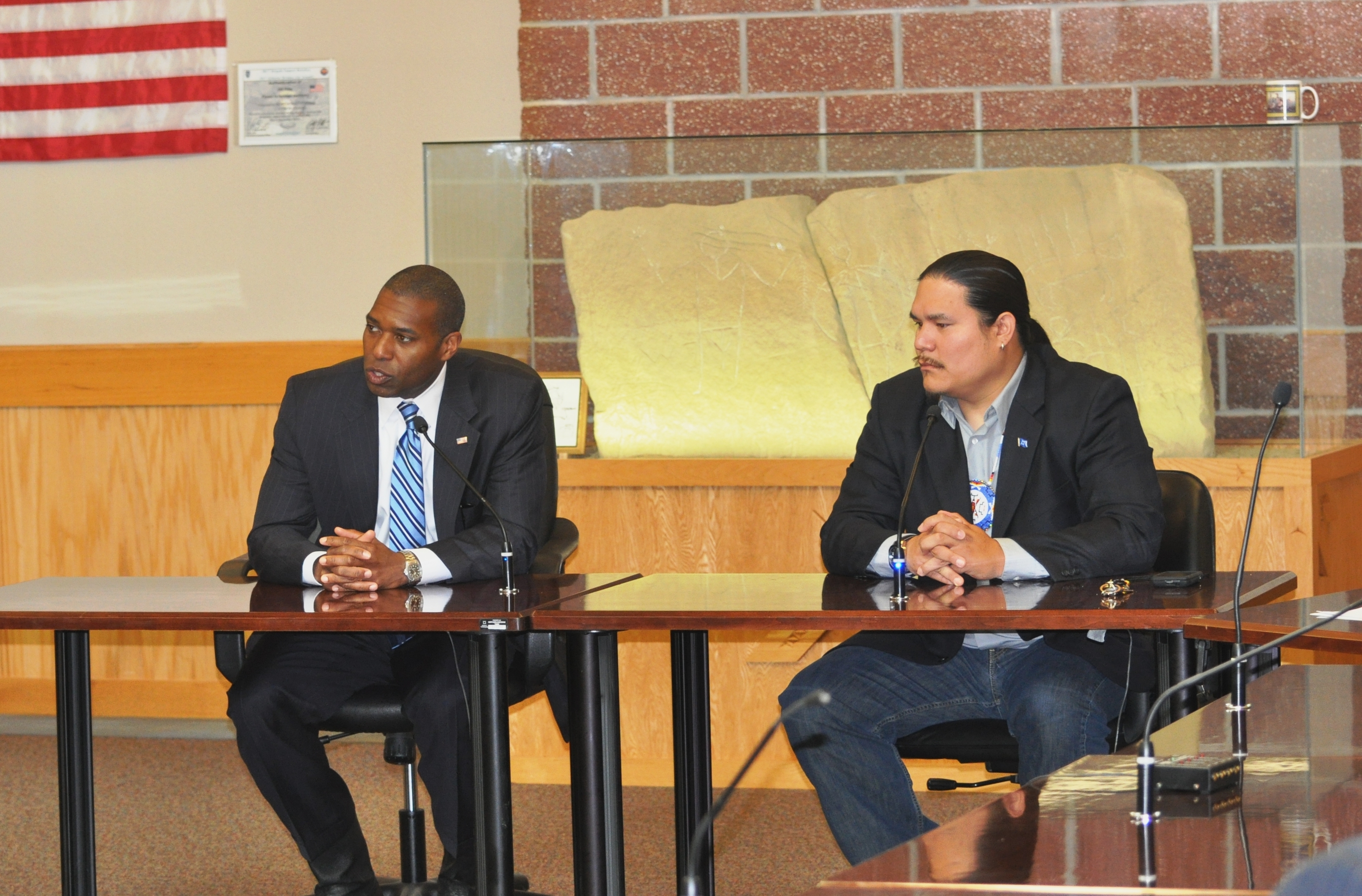 AAG (A) West and Northern Cheyenne Council Representative Killsback during a meeting.