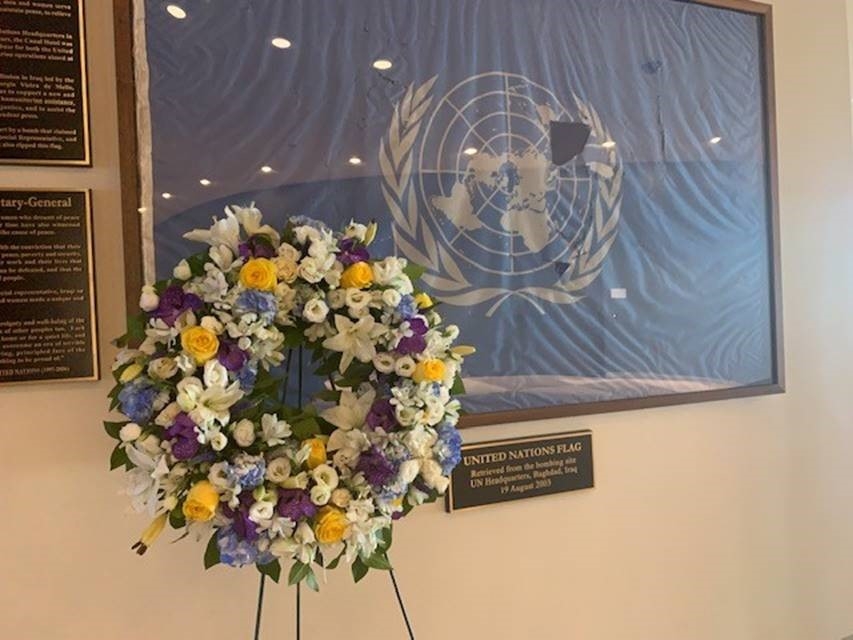 August 19, 2003 Baghdad - Memorial for the victims of the bombing of the UN HQ in Baghdad