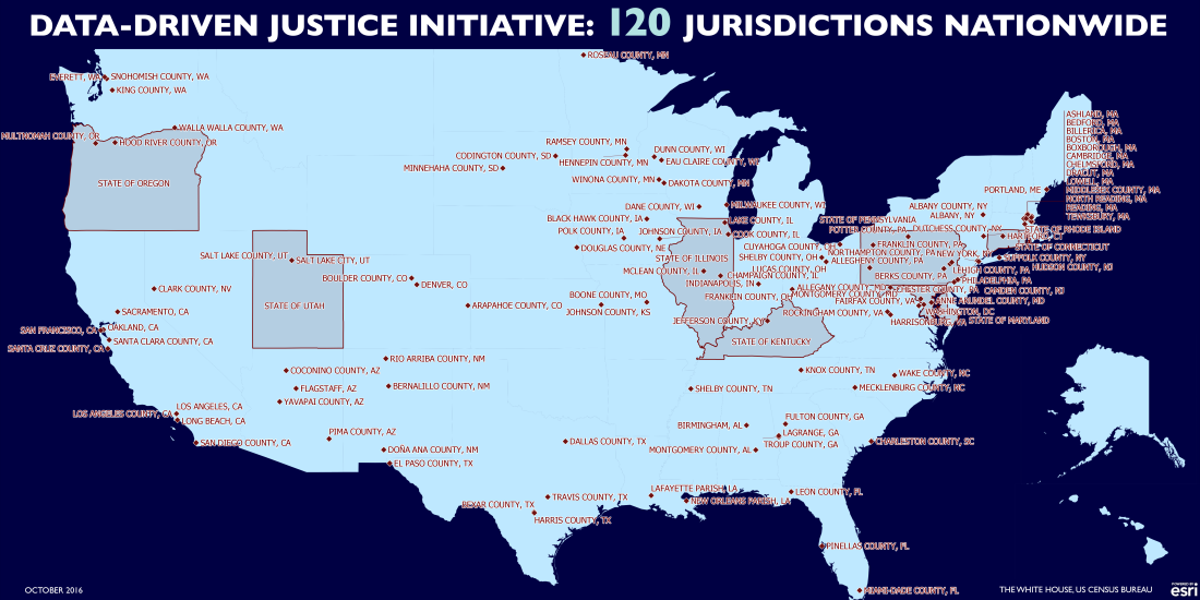 Data-Driven Justice Initiative: 120 Jurisdictions Nationwide