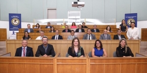 Photo of 22 participant judges during special session.