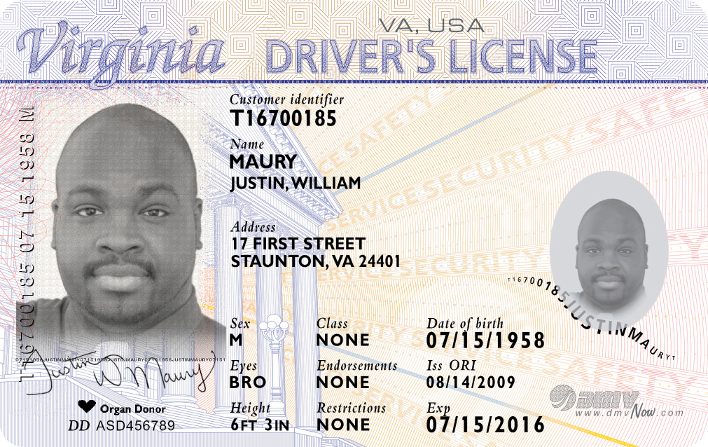 Example of Drivers License