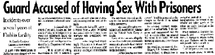 News Article - Guard Accused of Having Sex with Prisoners - San Francisco Chronicle (2/19/99)
