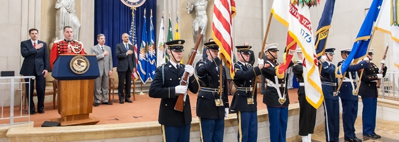 The national colors are presented at the AAG Awards Ceremony The national colors are presented at the AAG Awards Ceremony