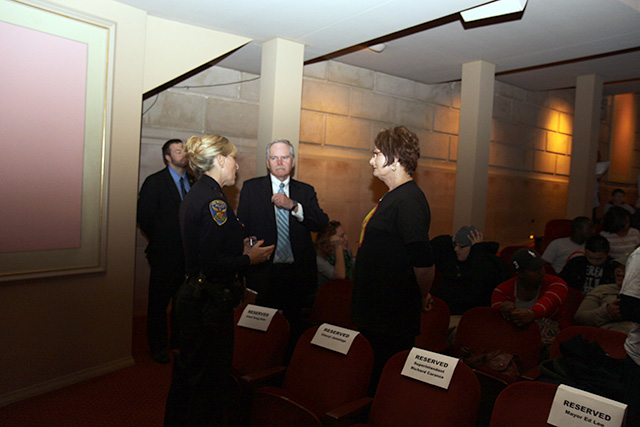 San Francisco Public Utilities Commission General Manager Ed Harrington, SFPD Captain Denise Flaherty, San Francisco Human Rights Commission Executive Director Teresa Sparks
