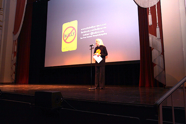 U.S. Attorney Haag addresses students before the film and introduces Mayor Ed Lee