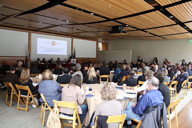 Summit attendees listen to the panel Prevention and Community Engagement: Promising Approaches to Stop Bullying in the Bay Area