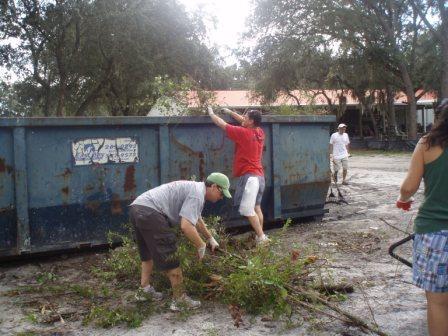  Volunteers clearing the brush