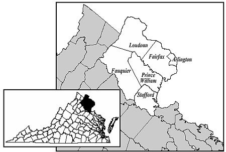 Map of Northern Virginia.
