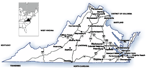 Map of Virginia.