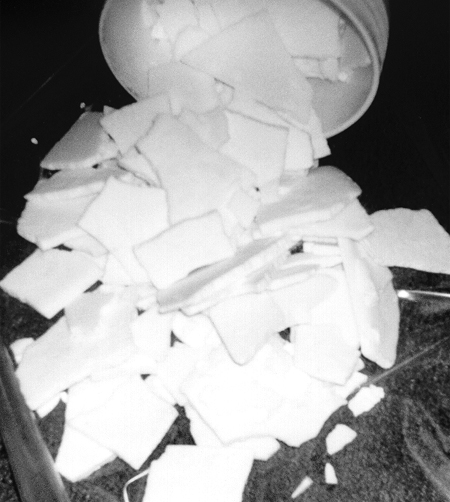 Photo of chunks of a white, crystalline substance.