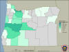 Map showing number of indoor cannabis plants eradicated in Oregon, by County, in 2008.