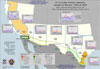 (U) Map showing the cocaine seizure amounts along the Southwest Border for March 2010.