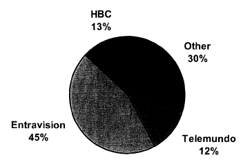 Pie Chart of 2002 Spanish-Language Broadcast Advertising Revenues for Brownsville/McAllen