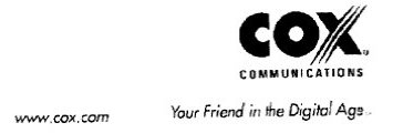 www.cox.com COX COMMUNICATIONS Your friend in the Digital Age.