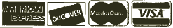 American Express, Discover, MasterCard, Visa