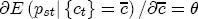 partial E\left( {p_{st} |\left\{ {c_t } \right\} = \overline c } \right)/\partial \overline c  = \theta