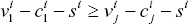 \[ v_1^i  - c_1^i  - s^i  \ge v_j^i  - c_j^i  - s^i \]