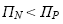 Profits from not performing (pi subscript N) are less than the profits from performing (pi subscript P)