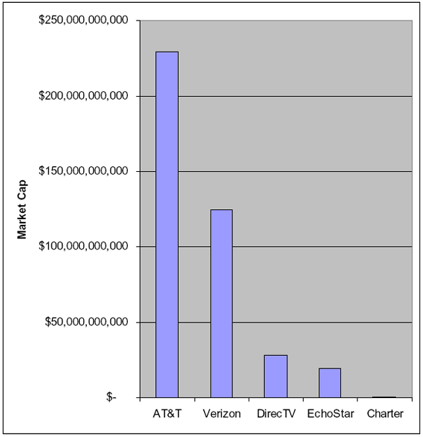 Bar chart showing the same market capitalization figures as the table above