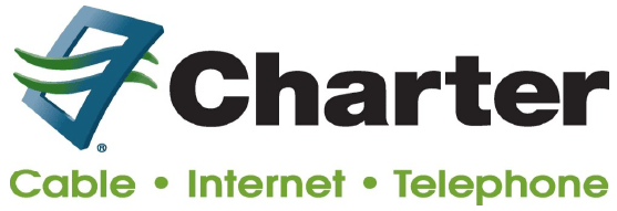 Charter's logo and market (Cable, Internet, Telephone)