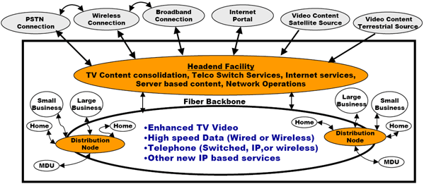 Diagram showing an oval labeled Fiber Backbone