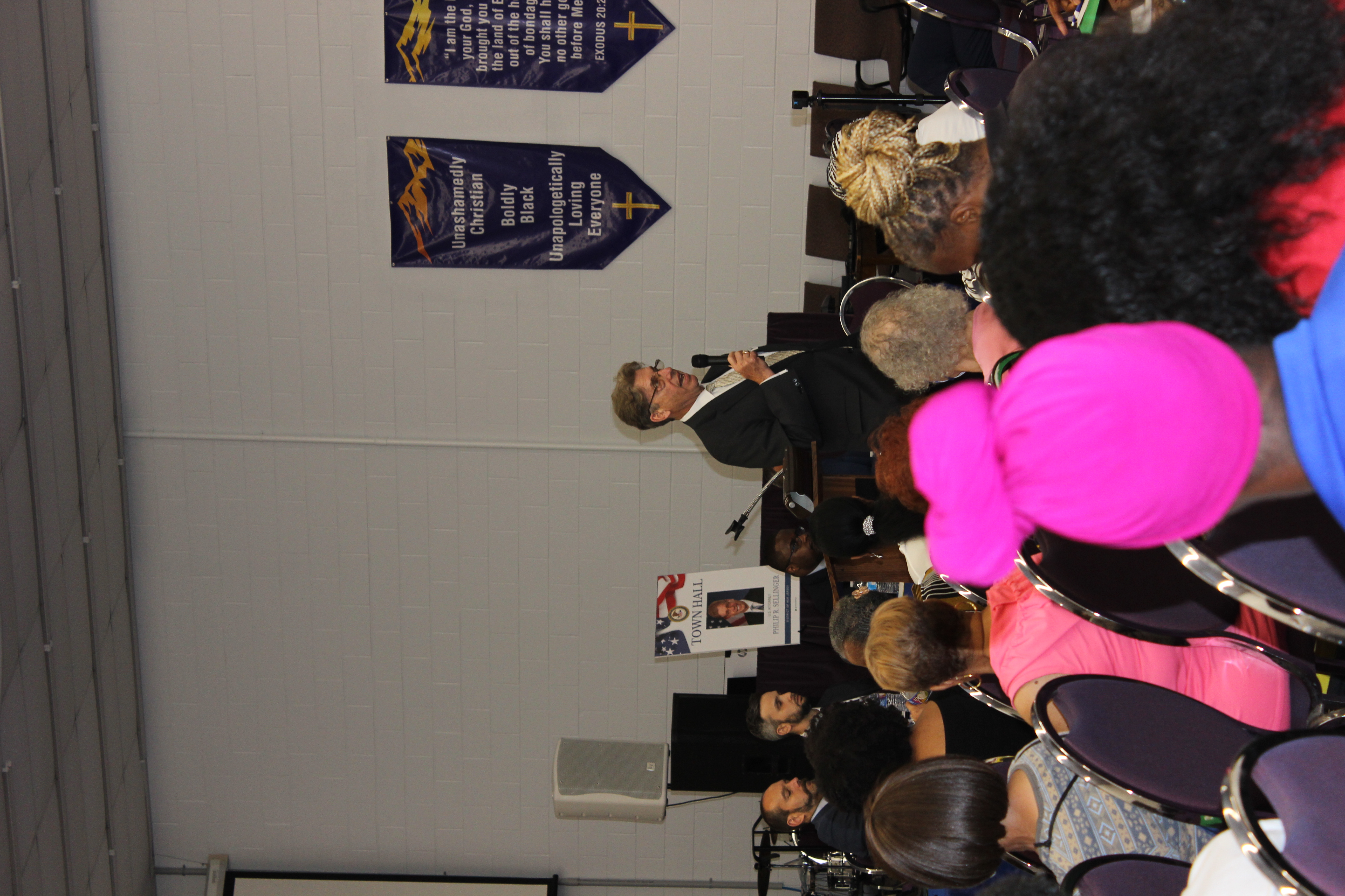 U.S. Attorney Sellinger and various Assistant U.S. Attorneys spoke with citizens at a public town hall in Trenton.