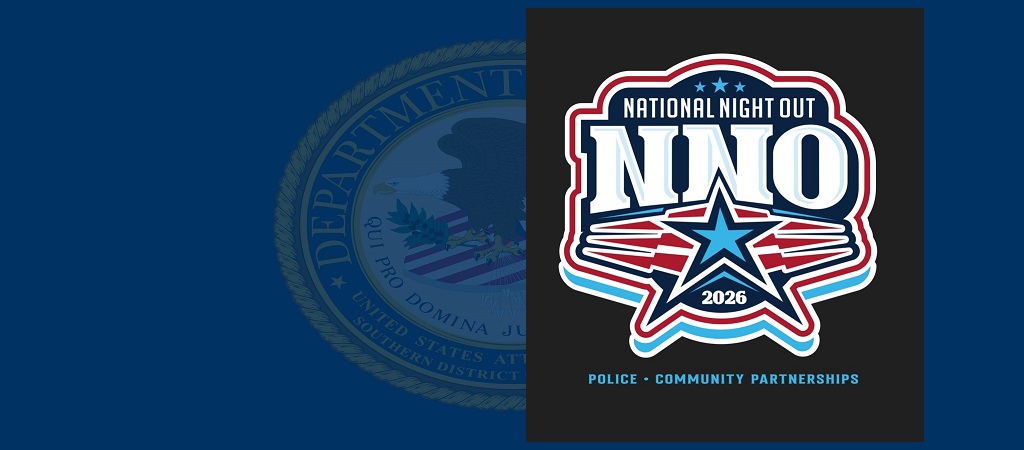 Logo for National Night Out 2026, with "National Night Out" and "NNO" above a blue star with "2026" at the bottom of the graphic.