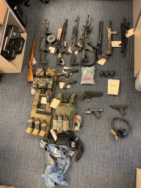 Weapons seized from defendant's home