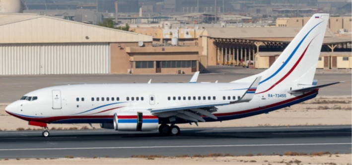 Boeing 737 on the runway