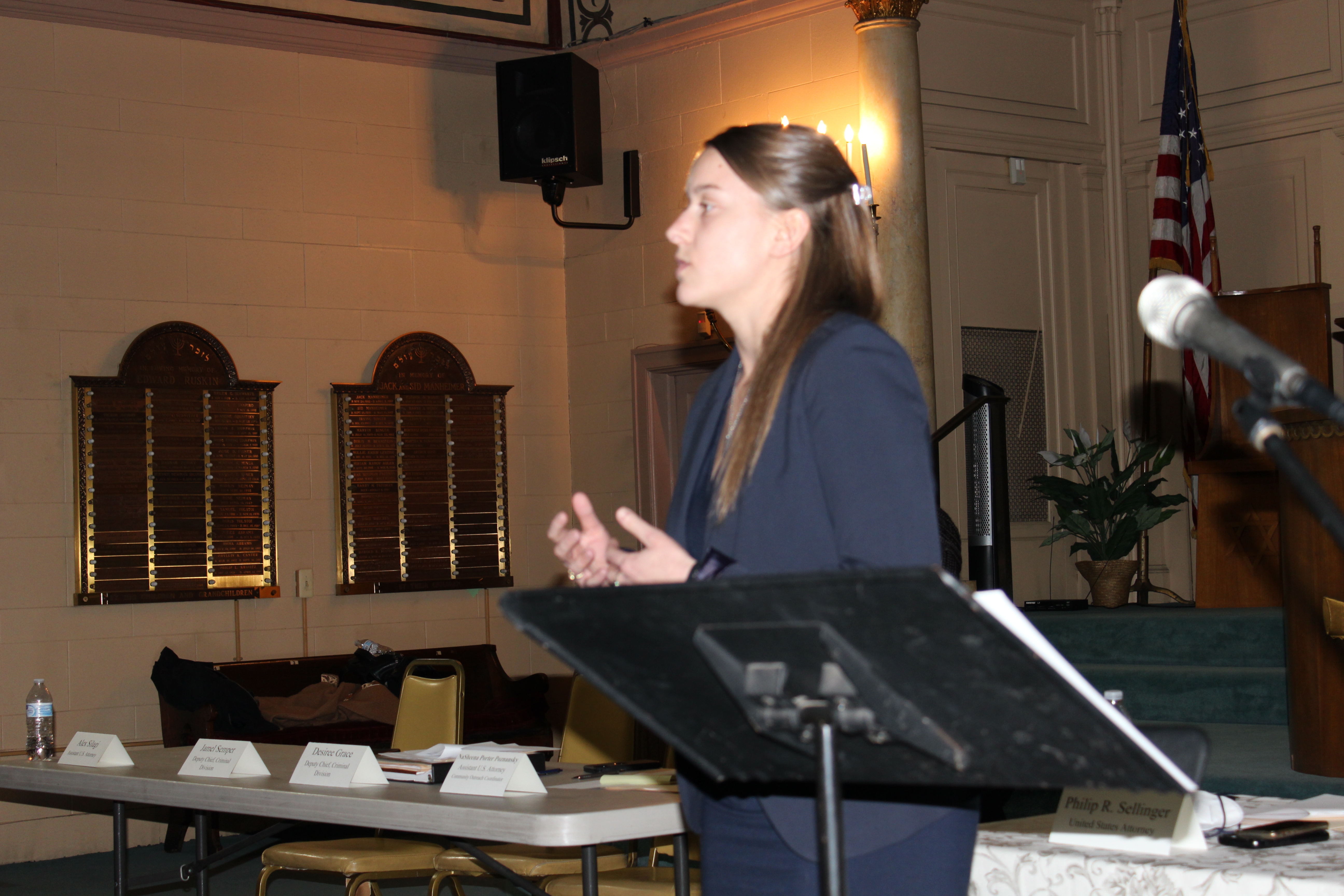 U.S. Attorney Sellinger and various Assistant U.S. Attorneys spoke with citizens at a public town hall in Jersey City.