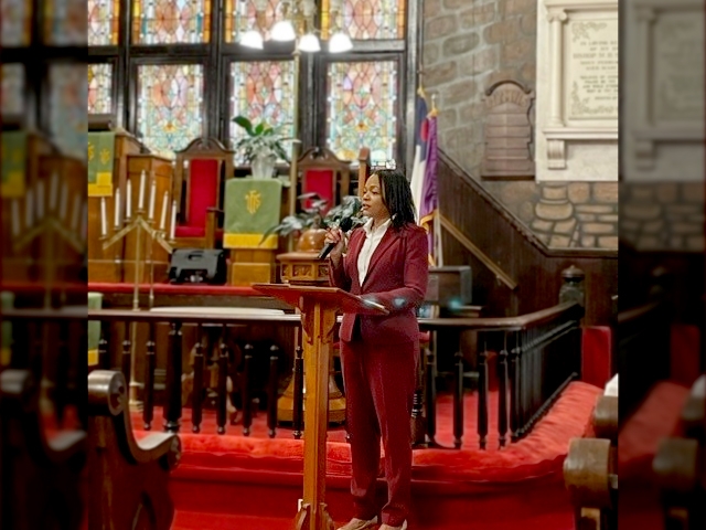 Assistant Attorney General Clarke speaking at the 2023 Emanuel Nine Awards Program.