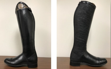 Boots comprised of elephant, python, and alligator