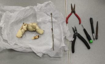 Bronze and ivory from dismantled sculpture