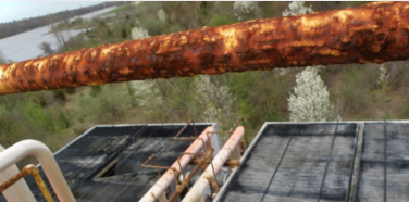 Corrosion on ammonia-carrying pipe