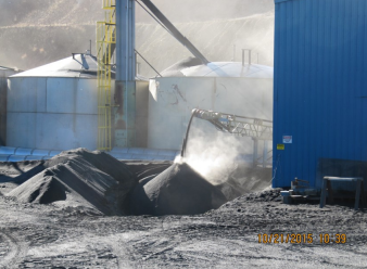 Fugitive dust from waste material