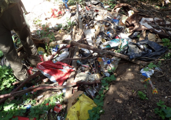 Trash found on grow site