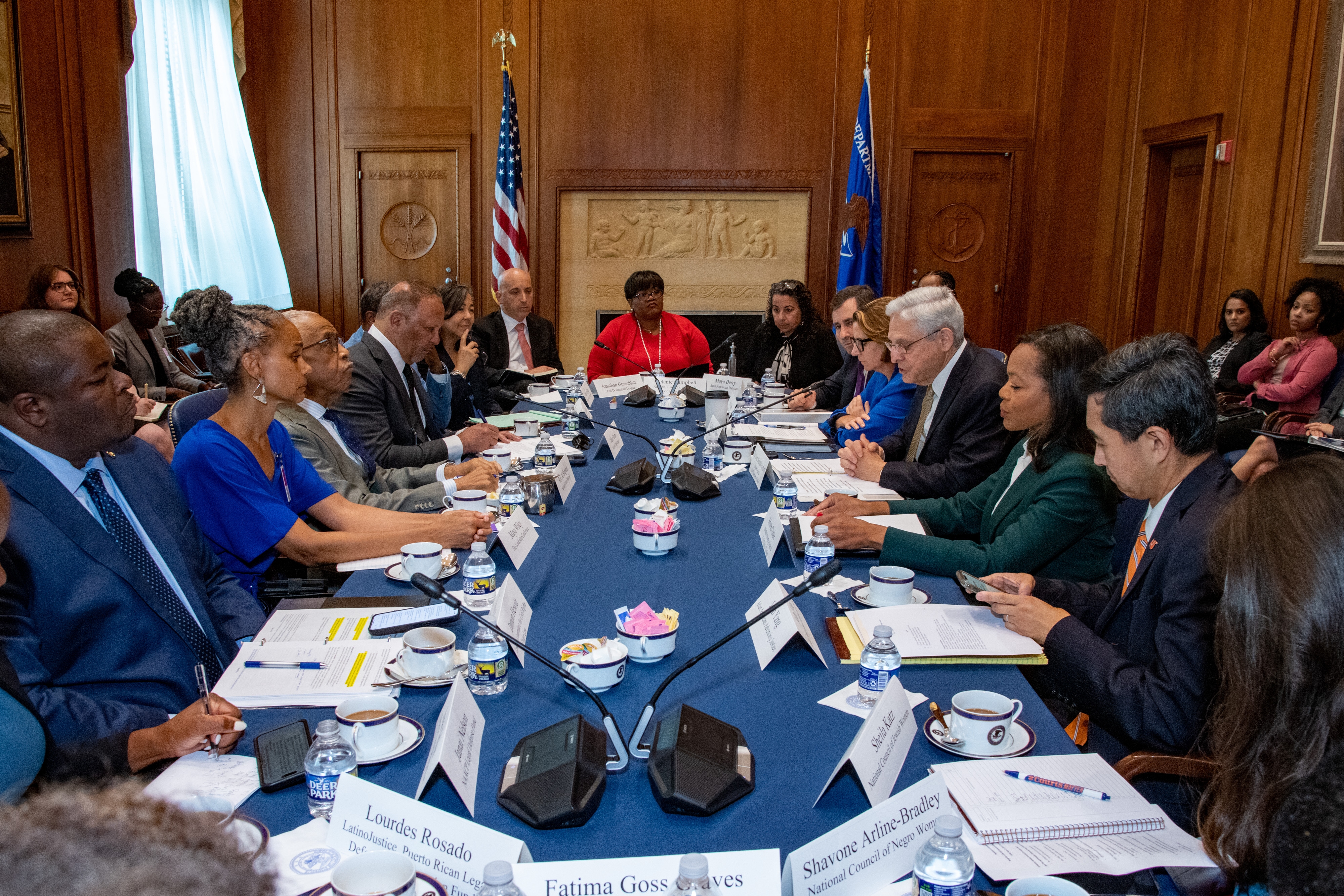 Justice Department leadership meeting with civil rights groups.