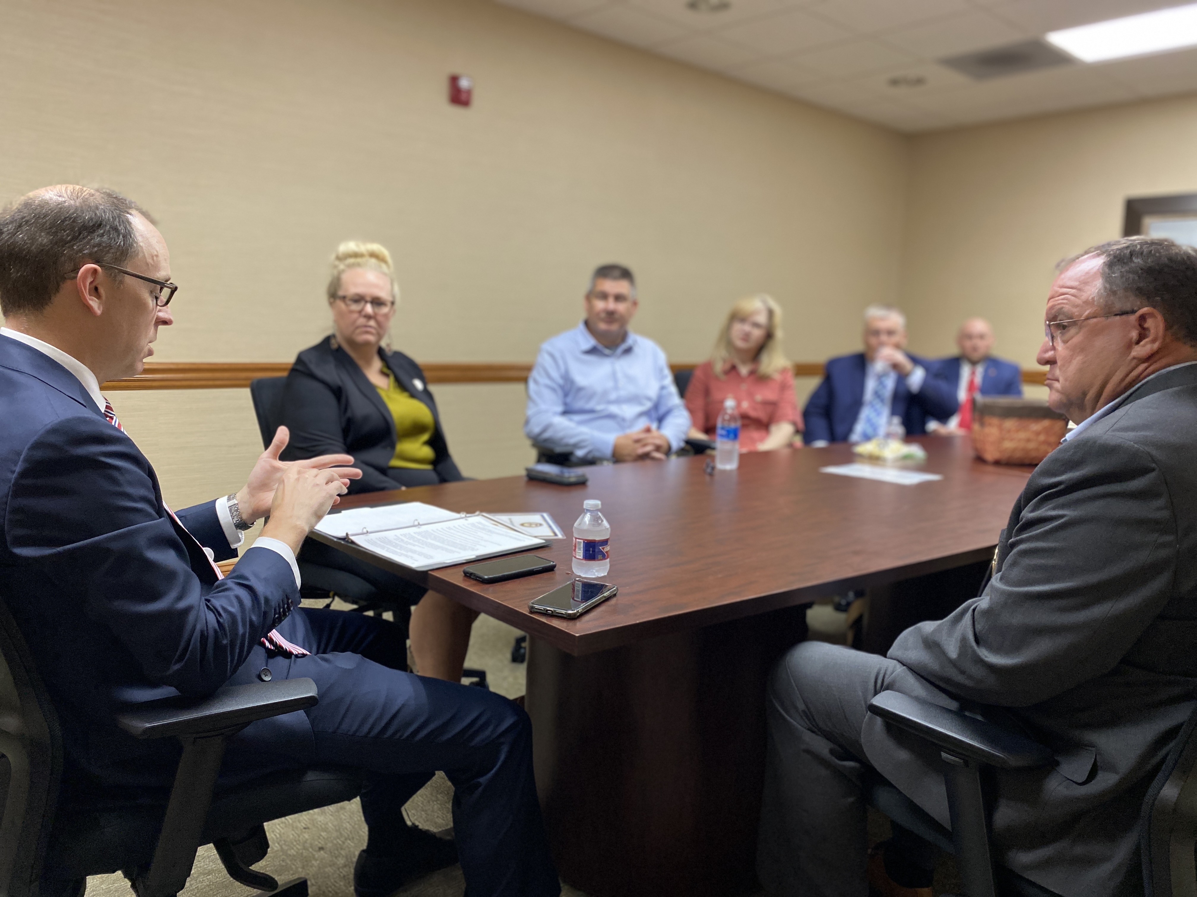 U.S. Attorney Ritz, along with AUSA Hillary Parham and District Attorney General Danny Goodman, facilitated roundtable discussion with Dyer County law enforcement
