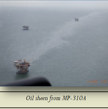 Oil sheen from MP-310A