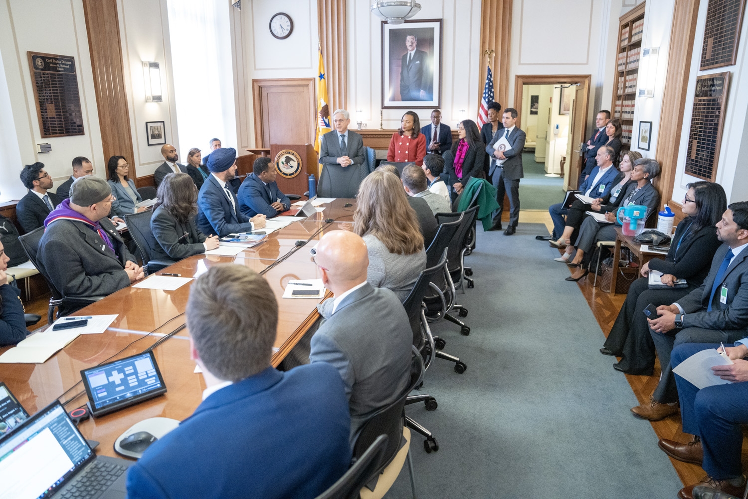 Justice Department leaders meeting with Muslim, Arab, Sikh, South Asian, and Hindu leaders