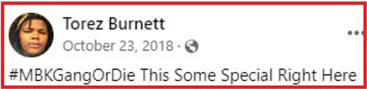 Torez Burnett Facebook post