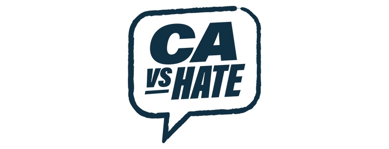 A graphic that says CA vs Hate inside a speech bubble