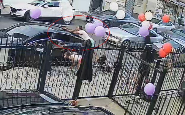 A still image from surveillance video footage is below with MORRISHOW circled in red.